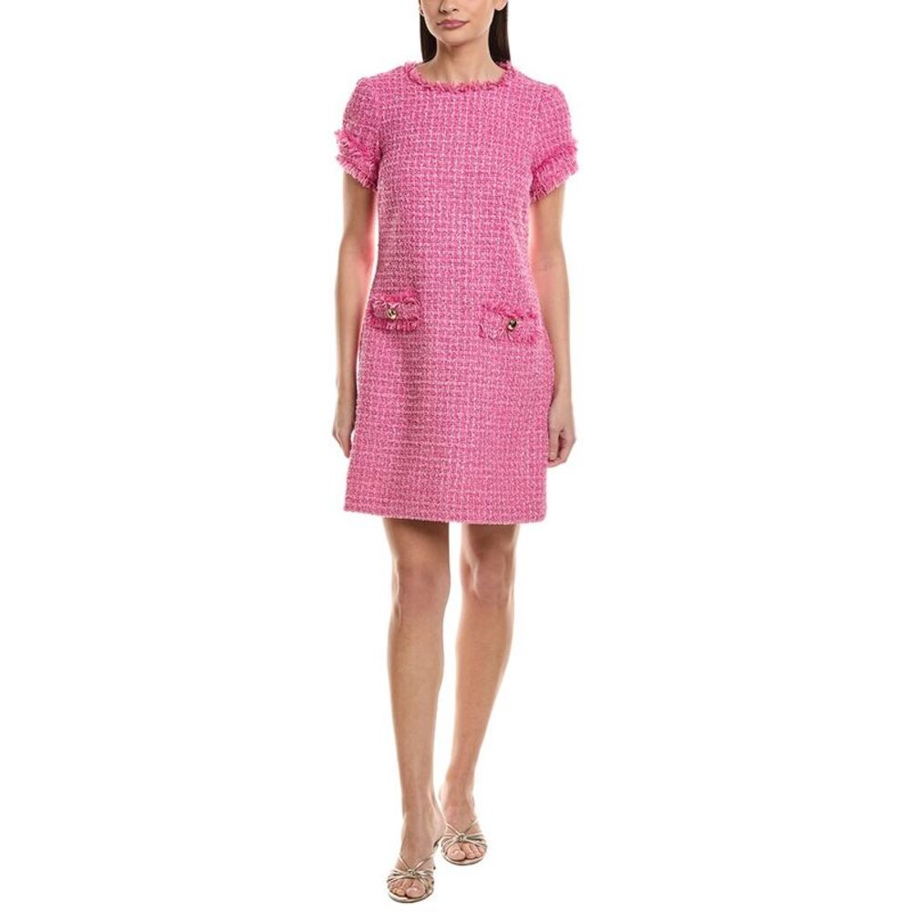 Sail to Sable Pink Tweed Midi Dress